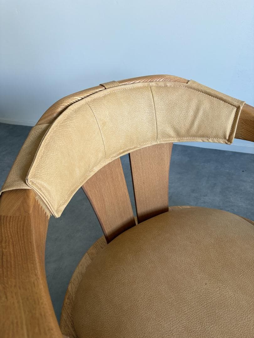 日本製 無垢材 回転座椅子【Ａ】