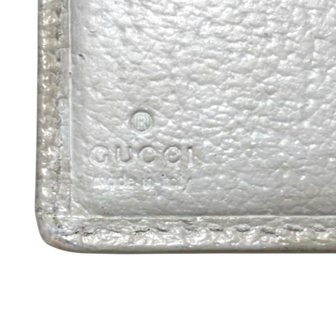 グッチ　折り財布　GGキャンバス　ベージュ　プリンシー　リボン　シェリーライン