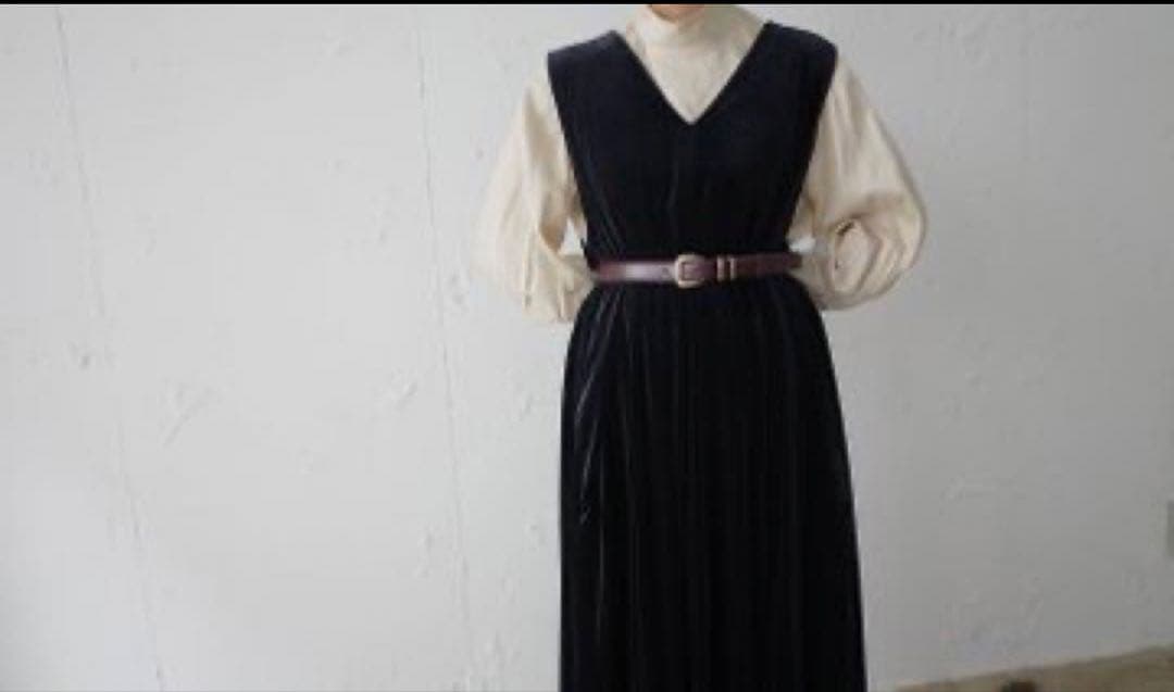 THE DRESS #16 ノースリーブ ベロア ワンピース S foufou