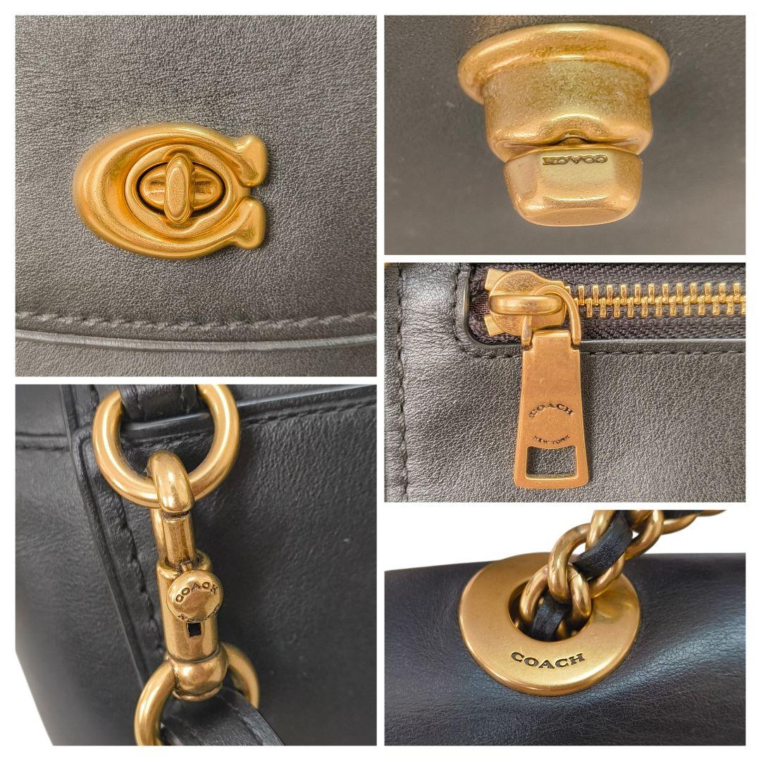 希少✨ コーチ リュック パーカー レザー ターンロック チェーン ブラック