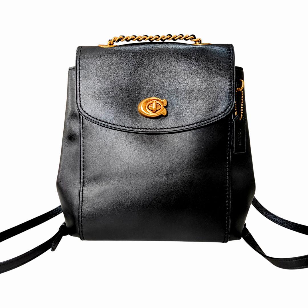 希少✨ コーチ リュック パーカー レザー ターンロック チェーン ブラック