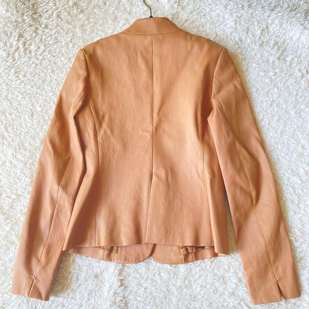 未使用に近い　マッキントッシュロンドン　本革ラムレザージャケット　ブラウン