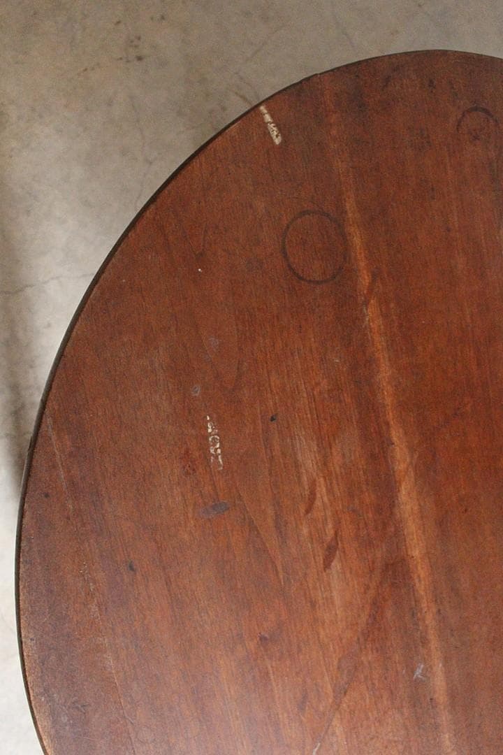 味のある古い木製丸テーブル　ちゃぶ台　天然木