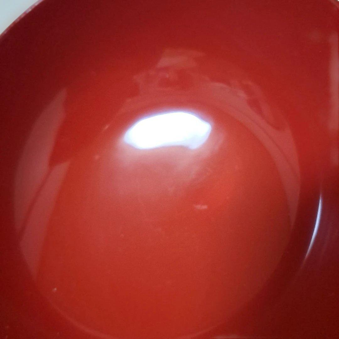 【津軽塗　唐塗　羽反型　汁椀×5客】天然木製　赤上　長期保管品