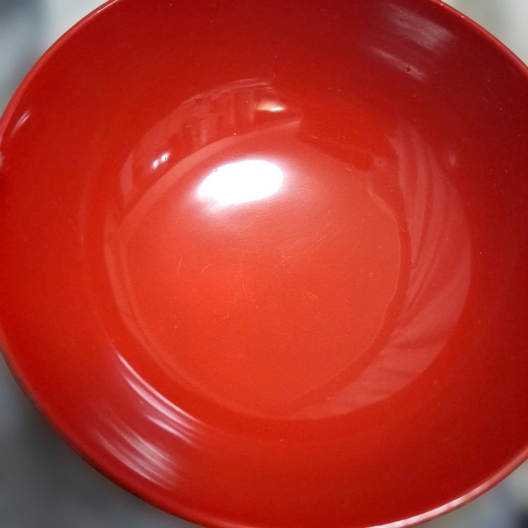 【津軽塗　唐塗　羽反型　汁椀×5客】天然木製　赤上　長期保管品