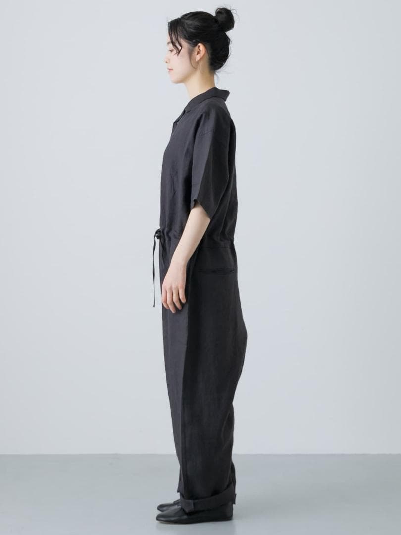 2025 春夏新作 かぐれ kagure リネンハーフスリーブオールインワン＊B