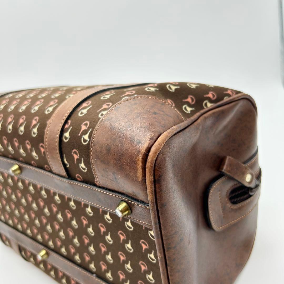 GUCCI オールドグッチ ミニ ボストンバッグ ホースビット柄 ブラウン