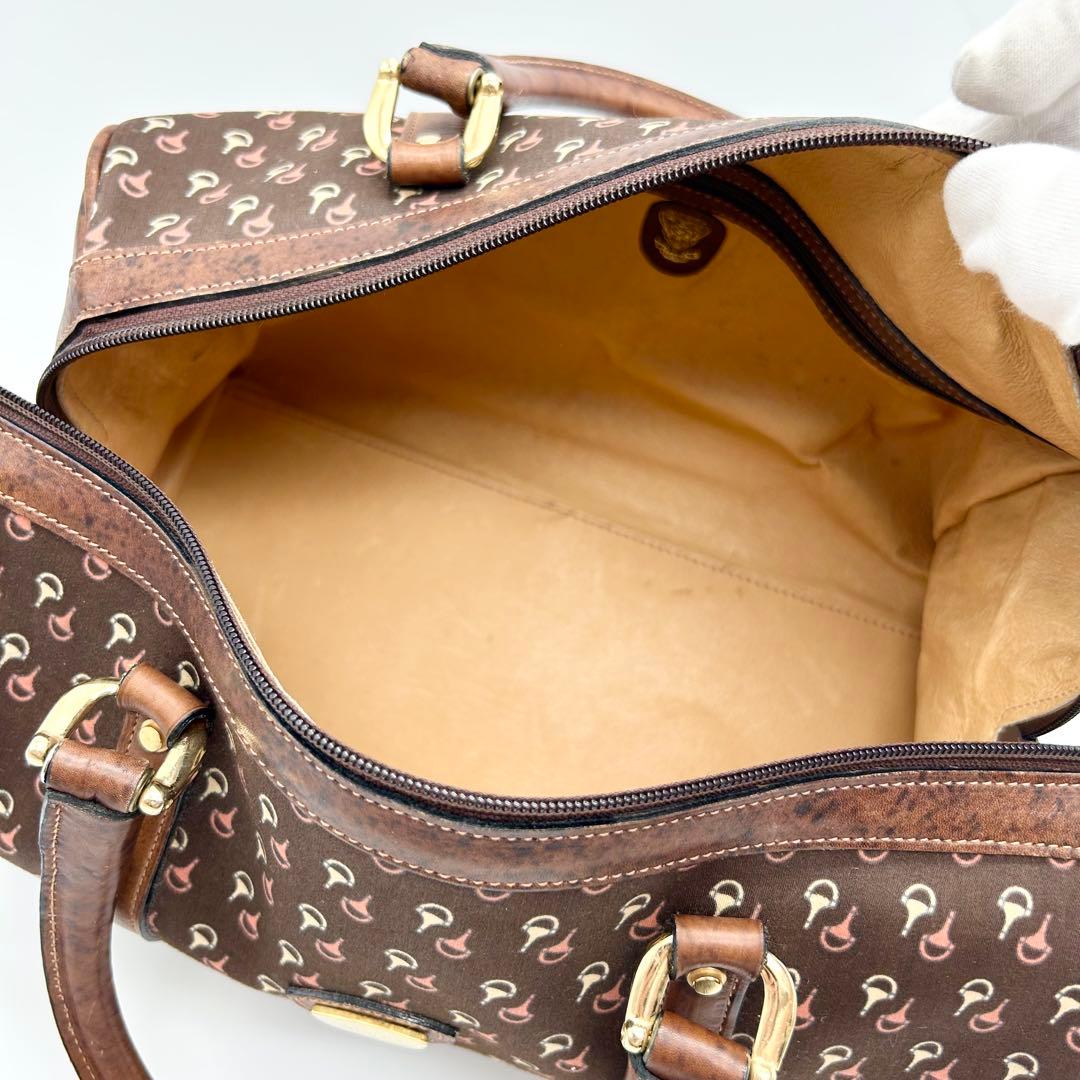 GUCCI オールドグッチ ミニ ボストンバッグ ホースビット柄 ブラウン