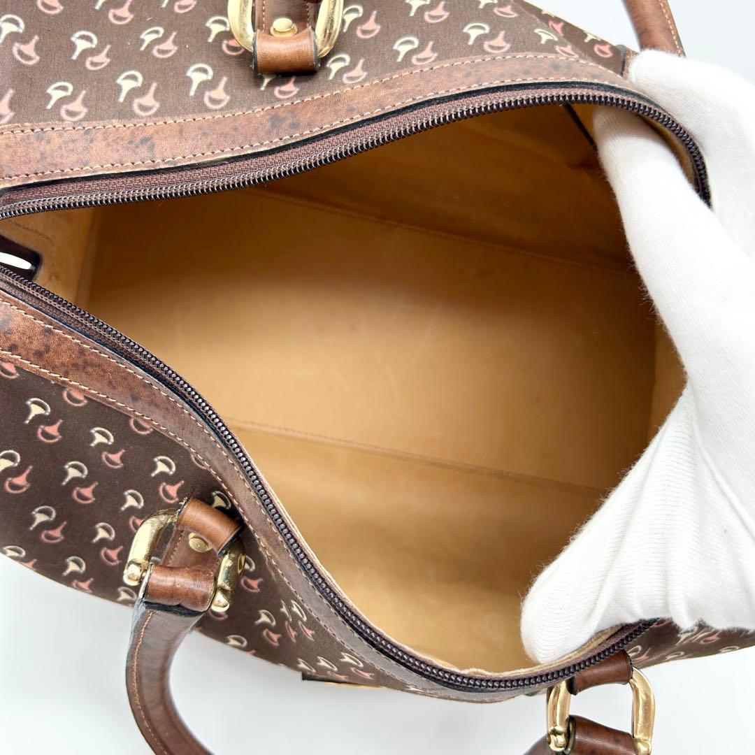 GUCCI オールドグッチ ミニ ボストンバッグ ホースビット柄 ブラウン