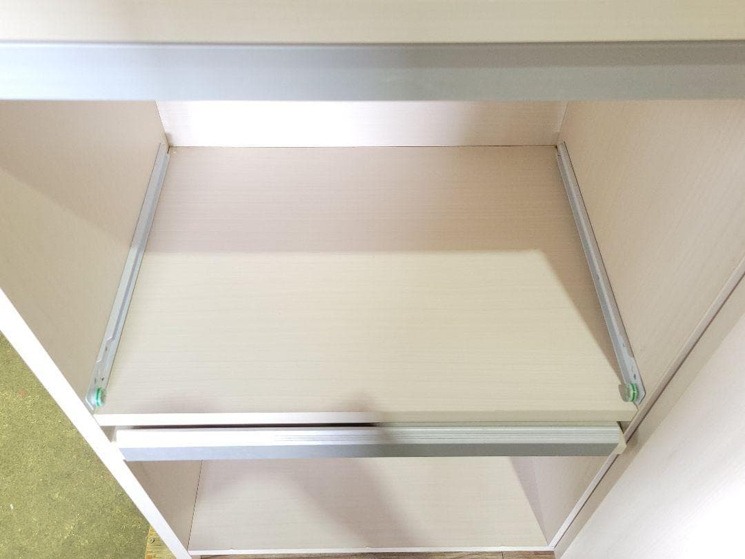 レンジボード フラップ扉収納付き キッチンボード ホワイト　食器棚