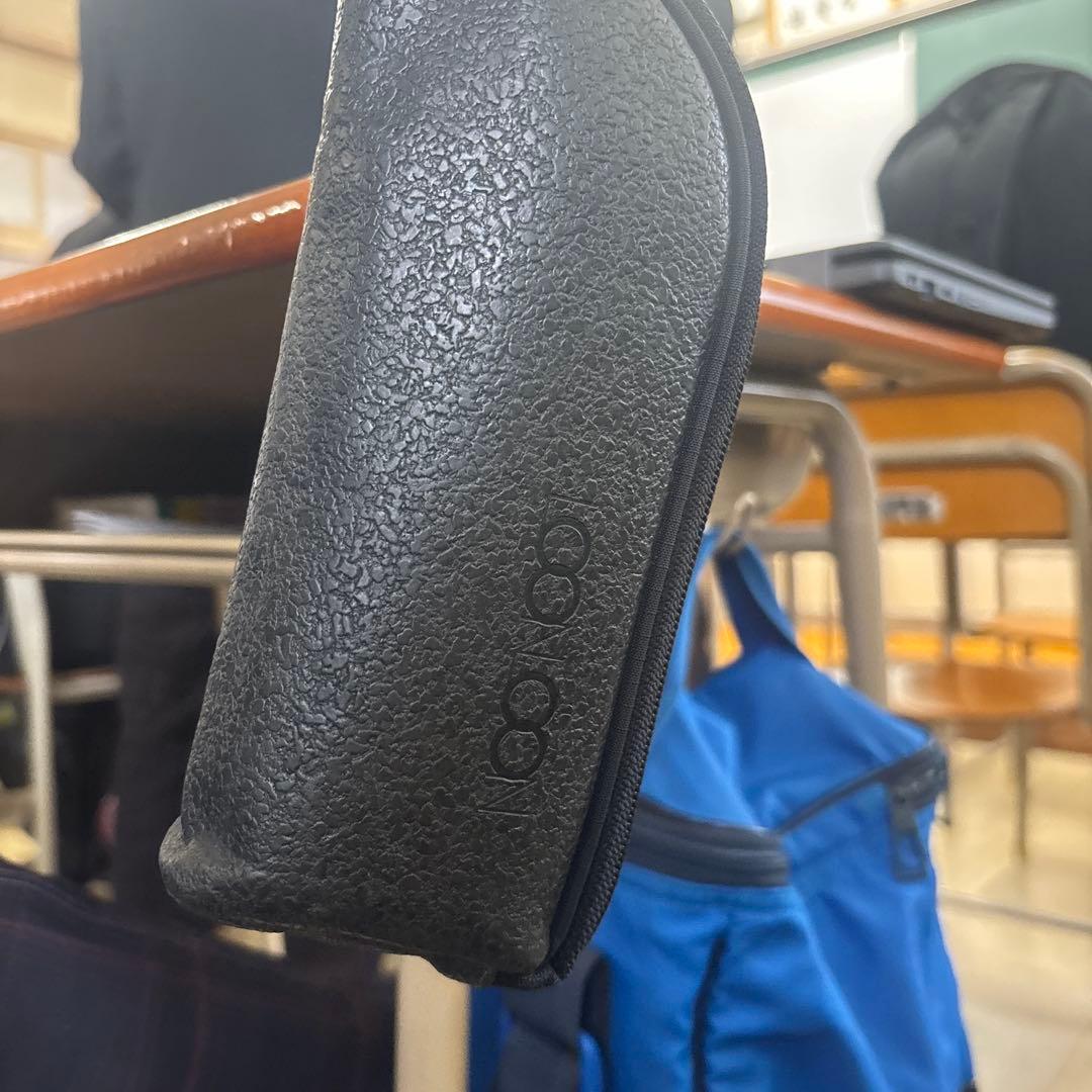 ブラック 合成皮革 筆箱 コンパクト