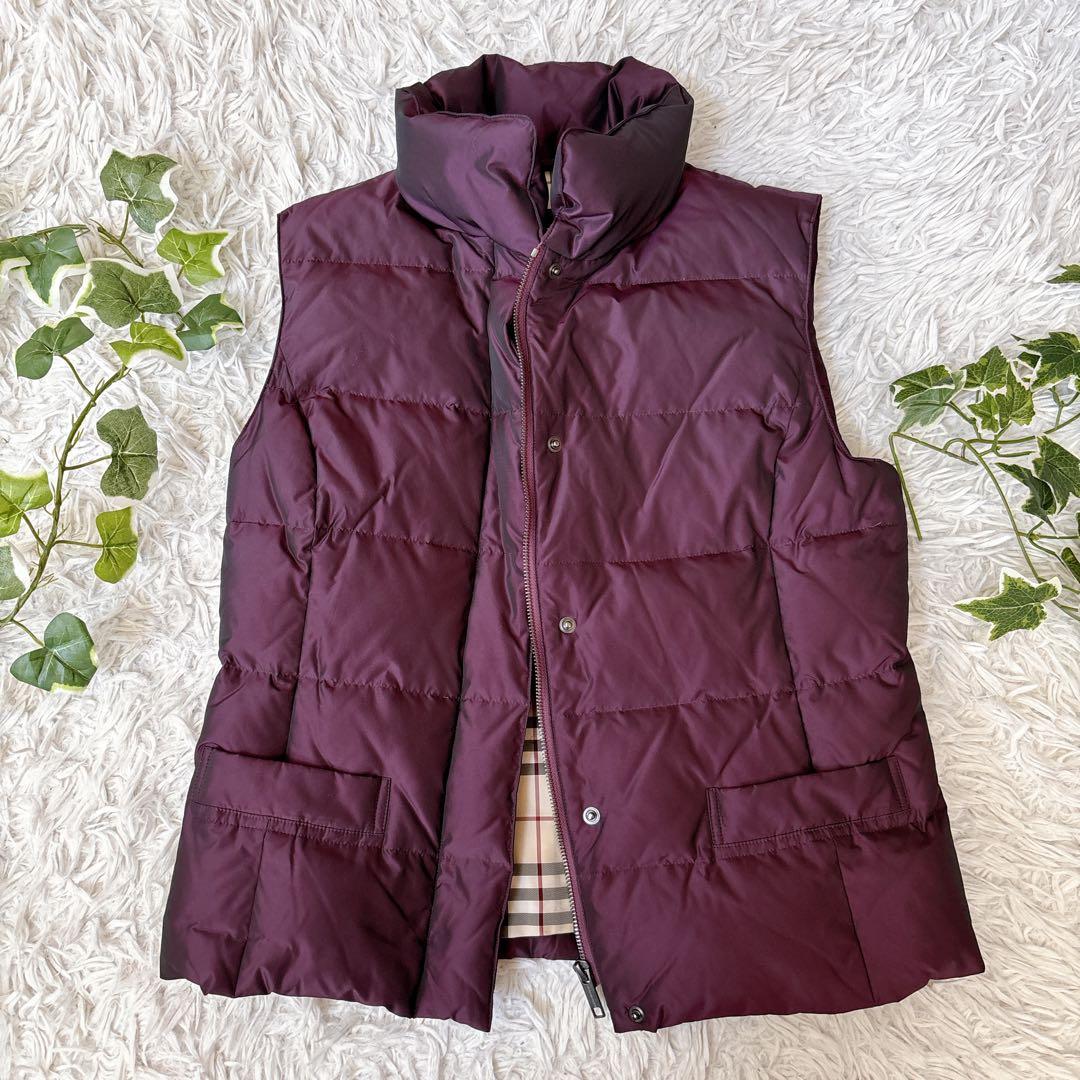 バーバリー ロンドン　裏地 ノバチェック　ダウンベスト レディース 38