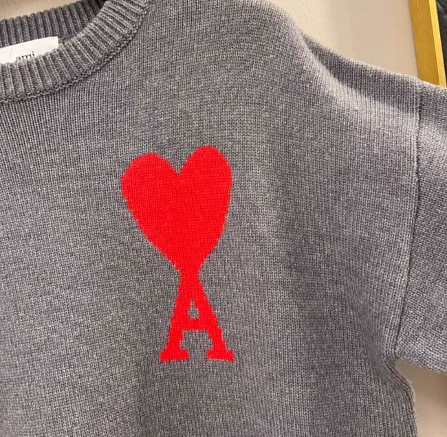 AMI PARIS ハート刺繍 セーター 男女兼用 L