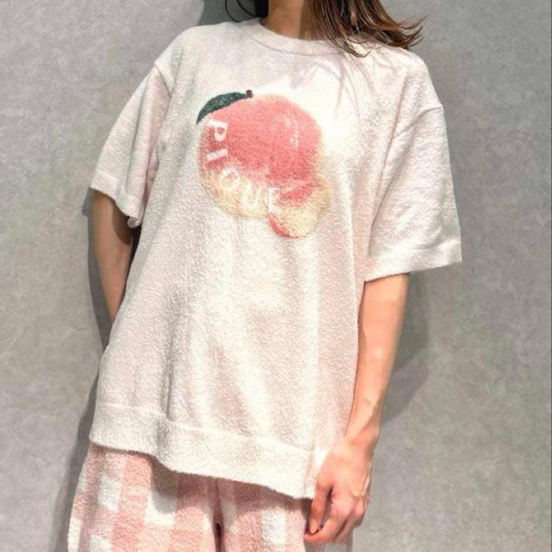 ジェラピケ フルーツジャガードプルオーバー&ショートパンツセット ピーチ