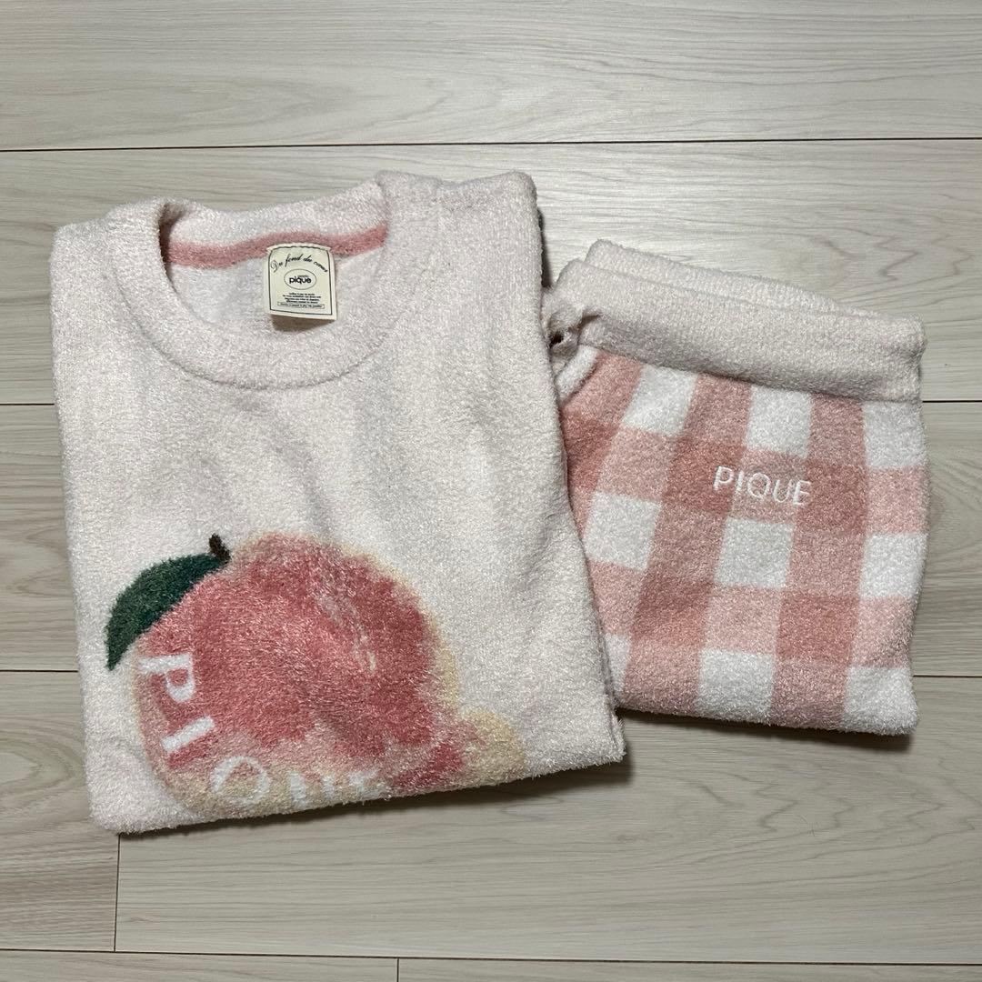 ジェラピケ フルーツジャガードプルオーバー&ショートパンツセット ピーチ