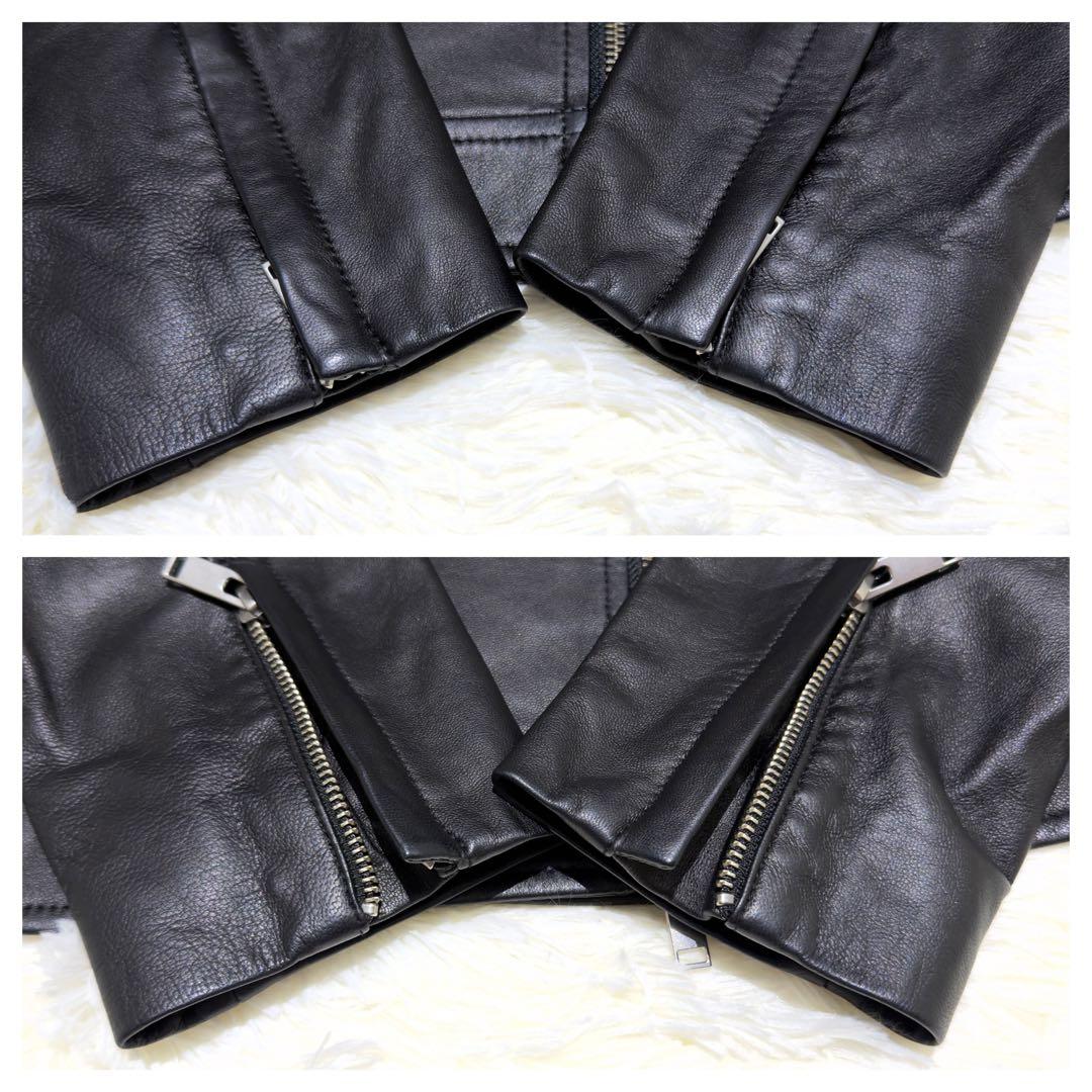 ほぼ新品✨ユナイテッドアローズ ダブルライダース ノーカラー ラムレザー L