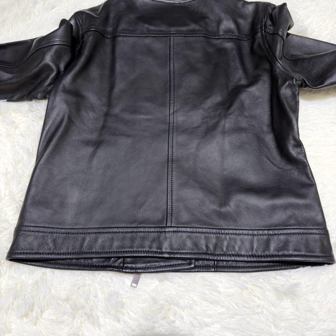 ほぼ新品✨ユナイテッドアローズ ダブルライダース ノーカラー ラムレザー L