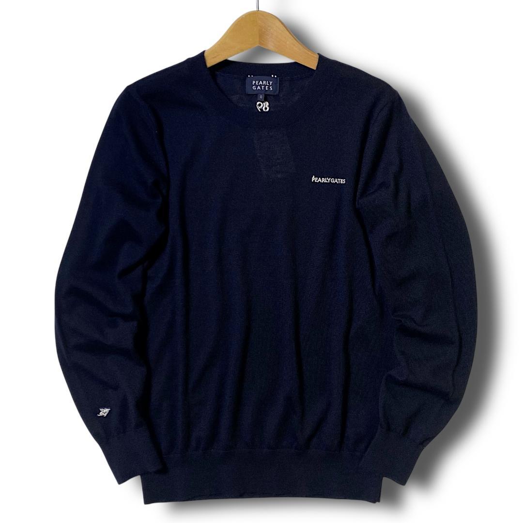 1 パーリーゲイツ 定4.1万 保温 カシミヤ ローゲージ ニット セーター 紺