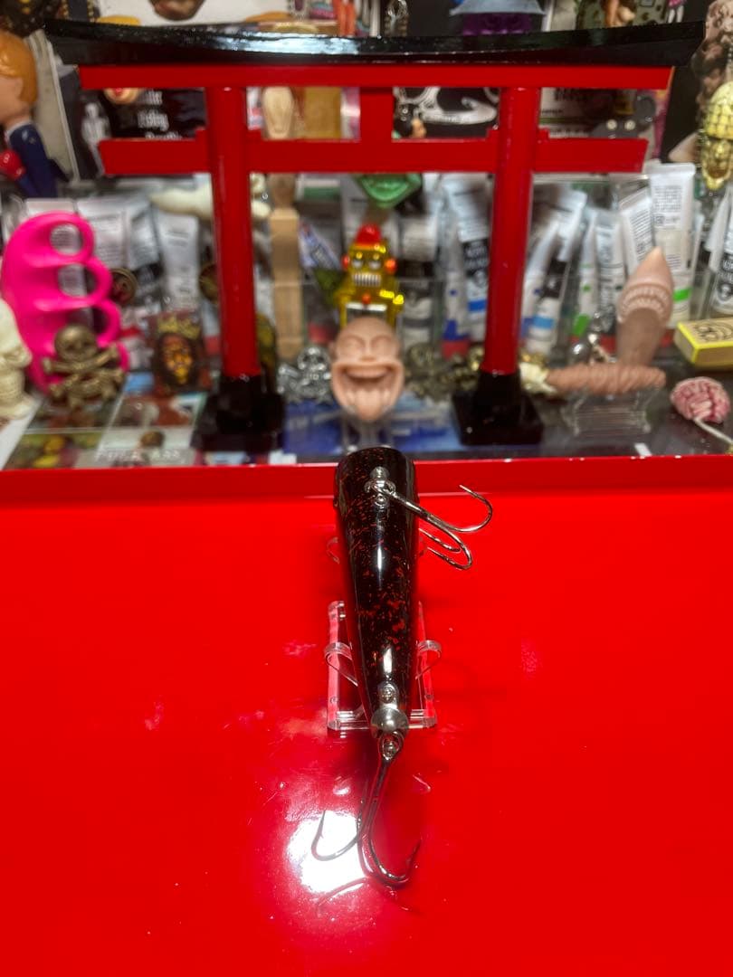 サーフェイスジョー　表層暴鮫　漆塗り　宝物ルアー　赤黒　ポッパー