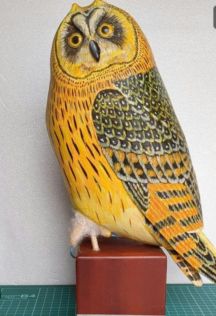 ミミズク バードカービング フクロウ