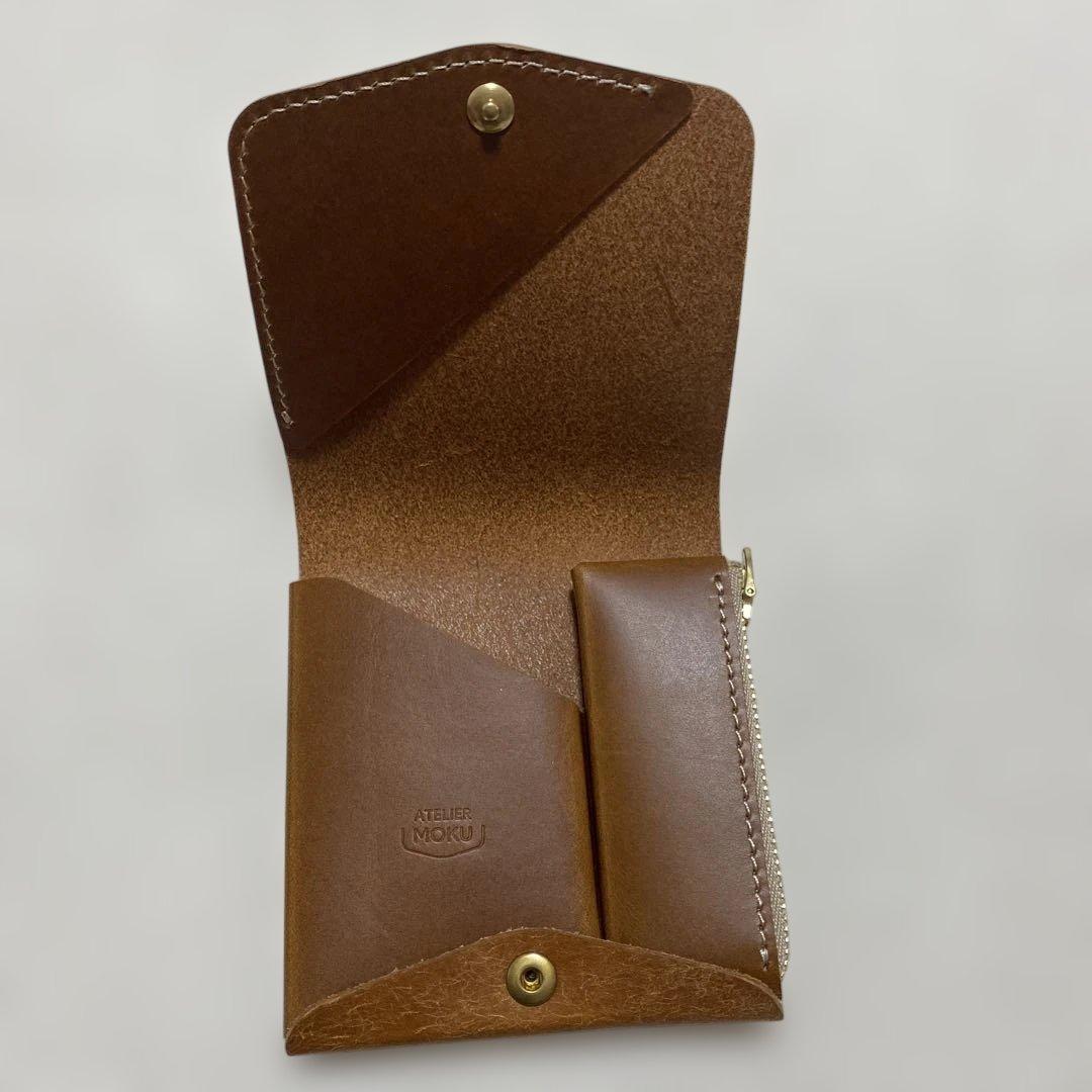 ☘️ 美品　ATELIER MOKU 小さく薄い財布SAKU ブラウン＊QH