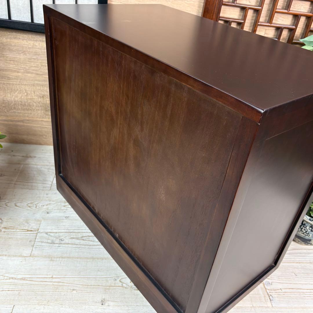 訳あり品！【118】民芸家具木製桐材無垢引き戸チェストタンス木製収納家具和室和風