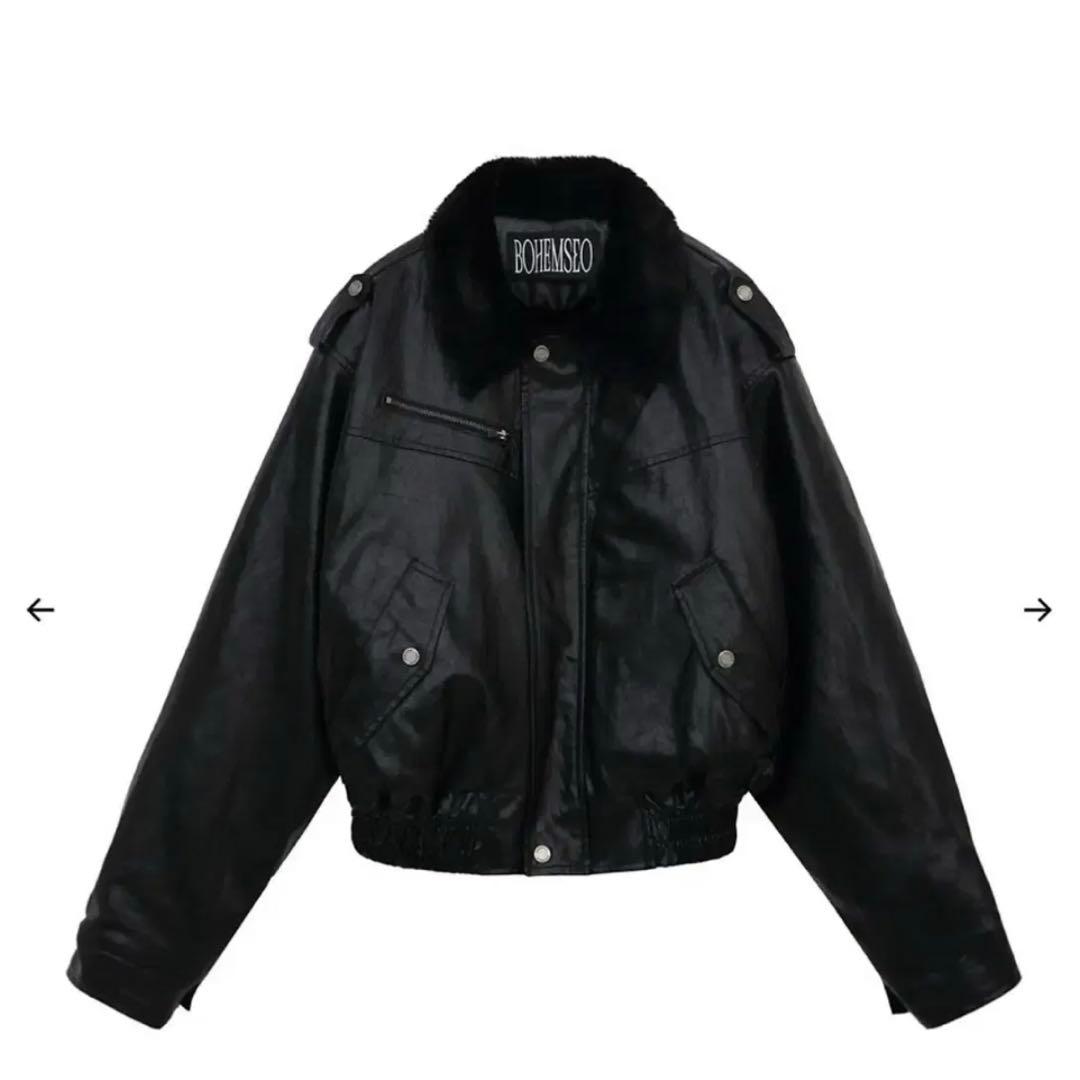 bohemian seoulクリンクルド レザー ファー ム–トンジャケット