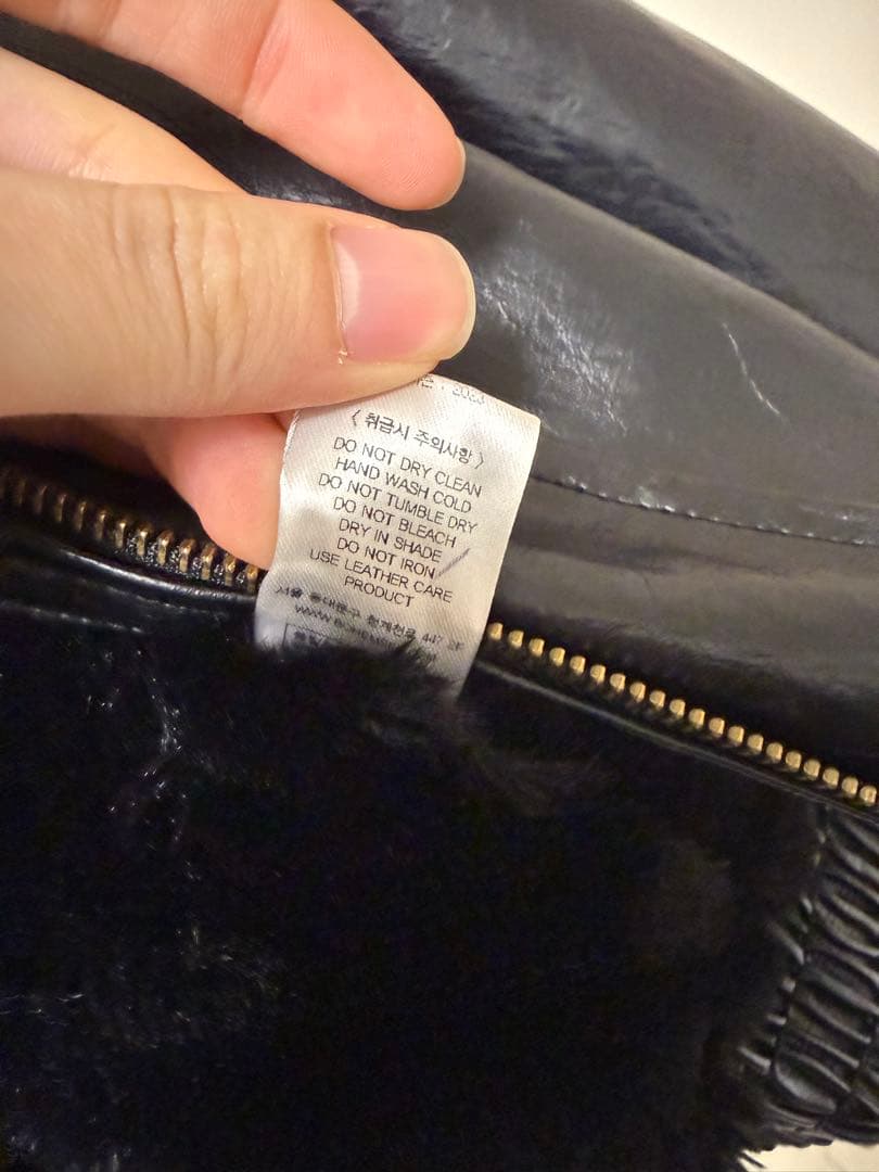 bohemian seoulクリンクルド レザー ファー ム–トンジャケット