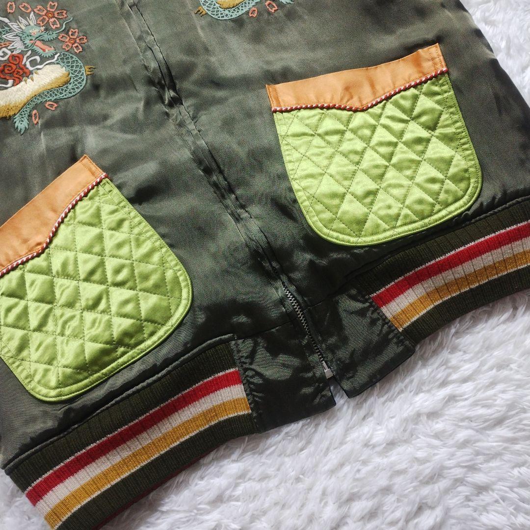 【美品】フェローズ スカジャン リバーシブル 別珍 ベロア サテン 刺繍 M 龍