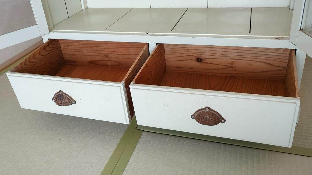 ケビント ガラス戸棚 古家具 レトロ 【送料込み】