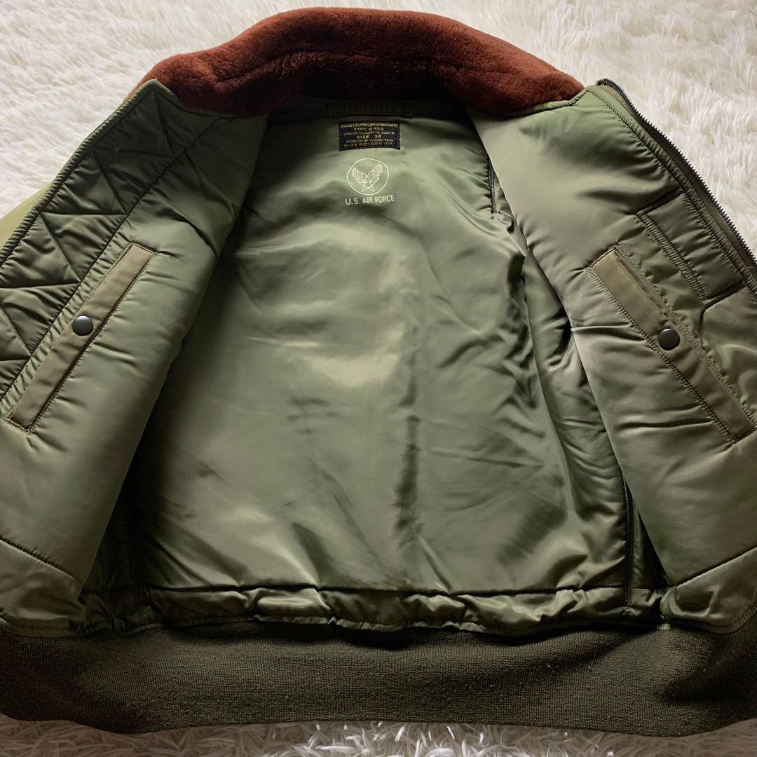 雰囲気抜群■バズリクソンズ フライトジャケット B-15B 襟ボア カーキ 38