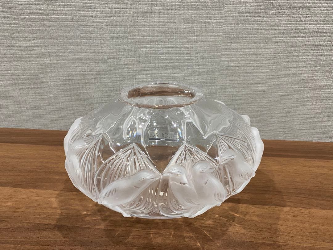 【未使用】ラリック LALIQUE 鳥　クリスタル　花瓶　ボウル