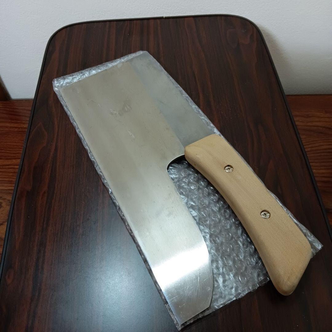 12-139　右利き　豊蔵 特選そば切り包丁 約30.5cm 手打青紙磨　桧割柄