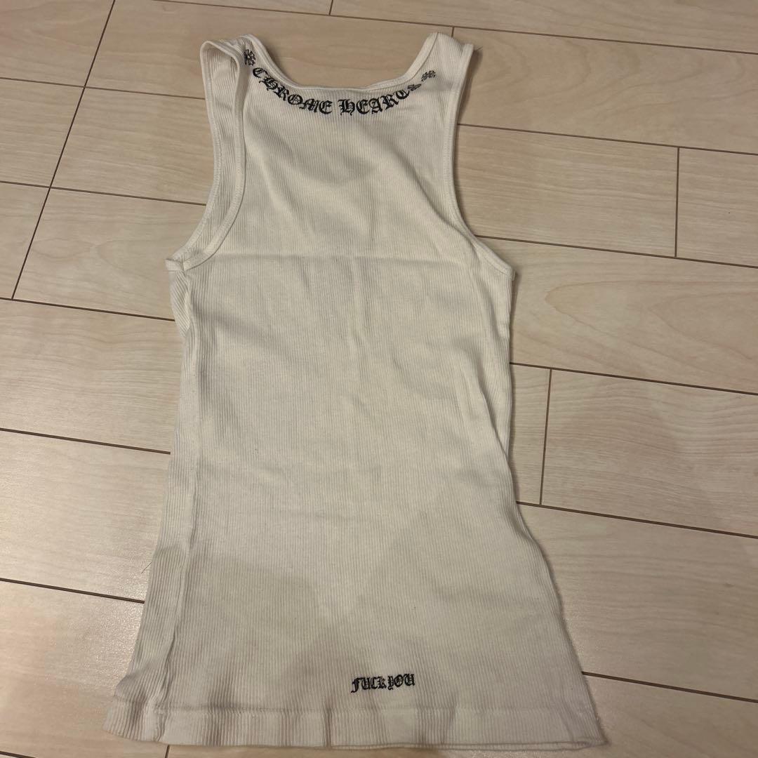 クロムハーツ十字架刺繍 ホワイトタンクトップ