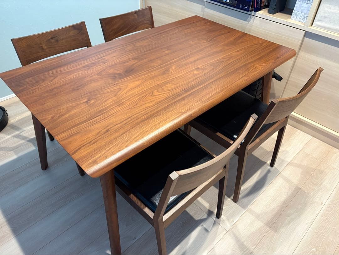 【愛知県引取】cadenza ニッポネア　ウォールナットダイニングテーブルセット