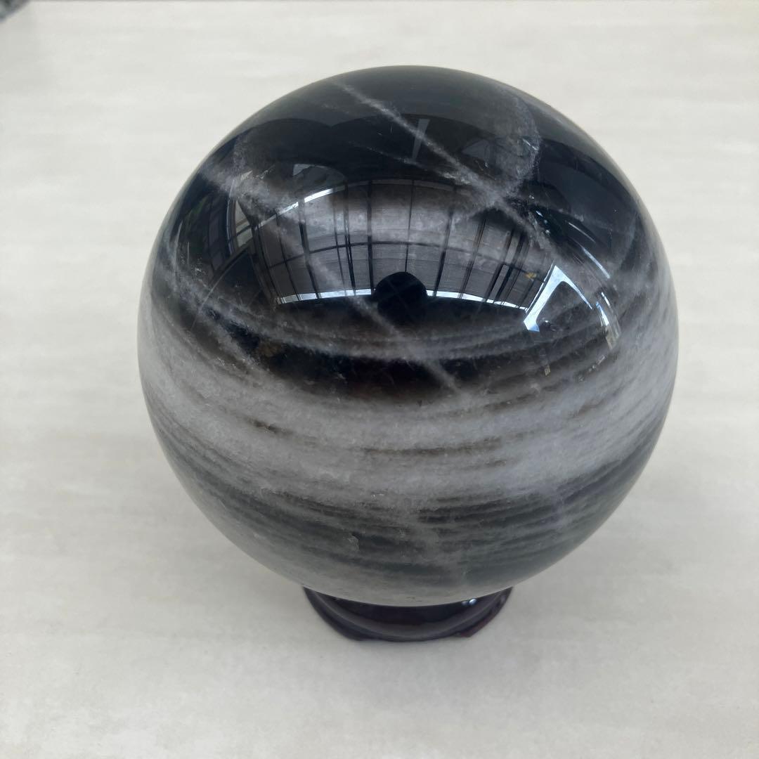 モリオン丸玉　黒水晶　パワーストーン　丸玉　鑑賞石　自然石　天然石　原石