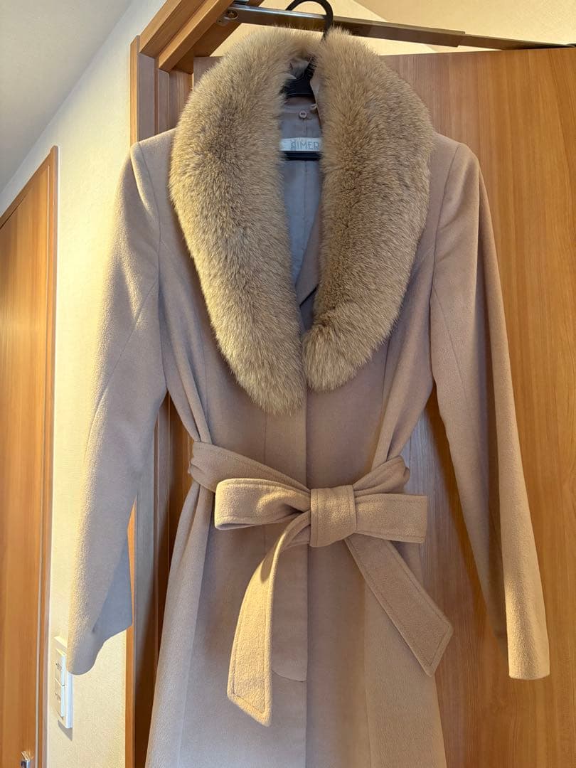 AIMER エメ アンゴラ フォックスファー ロングコート ファー取り外し可