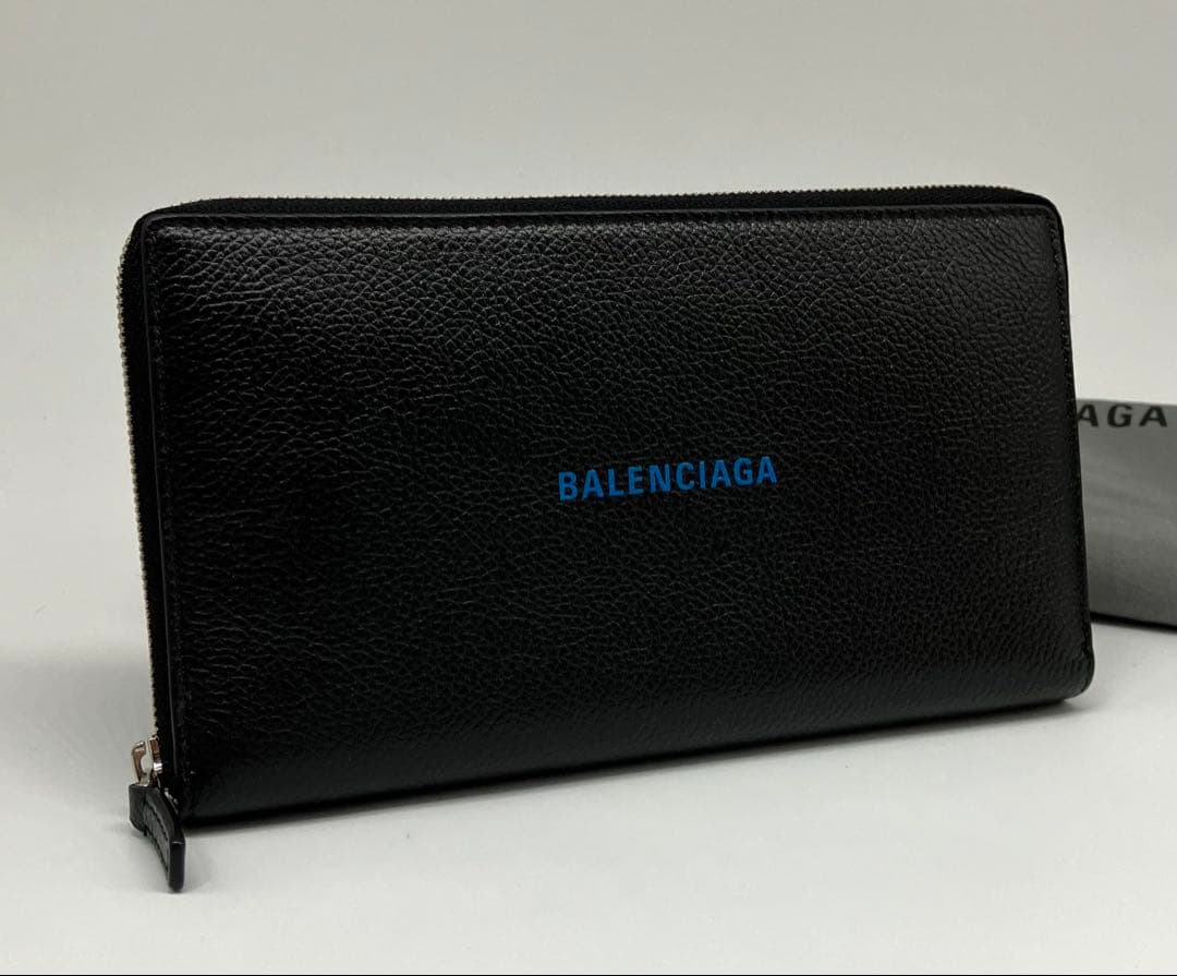 ⭐️ 極美品 バレンシアガ エブリデイ ロゴ ラウンドファスナー 長財布 ブラック