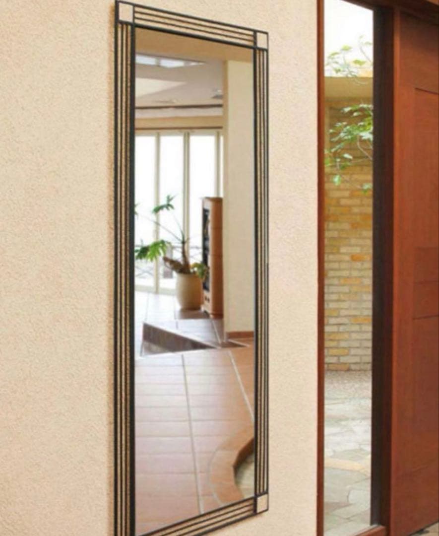 アンティーク　ウォールミラー　アイアンミラー