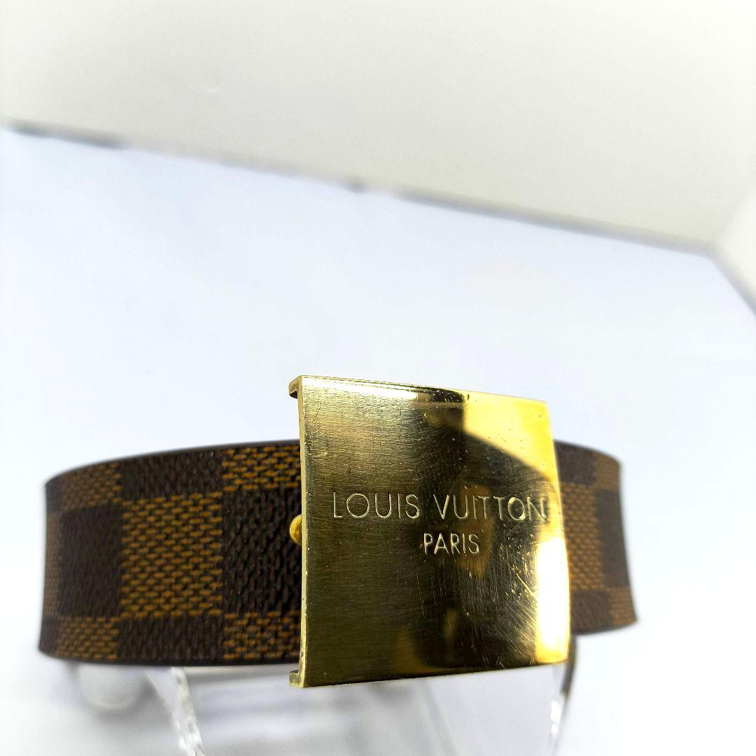 ルイヴィトン ダミエ エヌベ サンチュール ベルト ゴールド金具