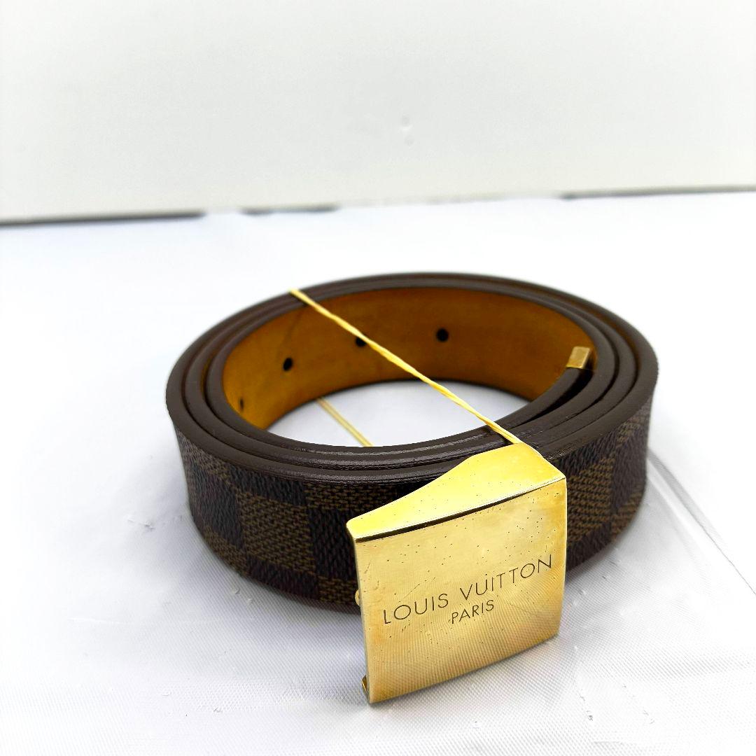 ルイヴィトン ダミエ エヌベ サンチュール ベルト ゴールド金具