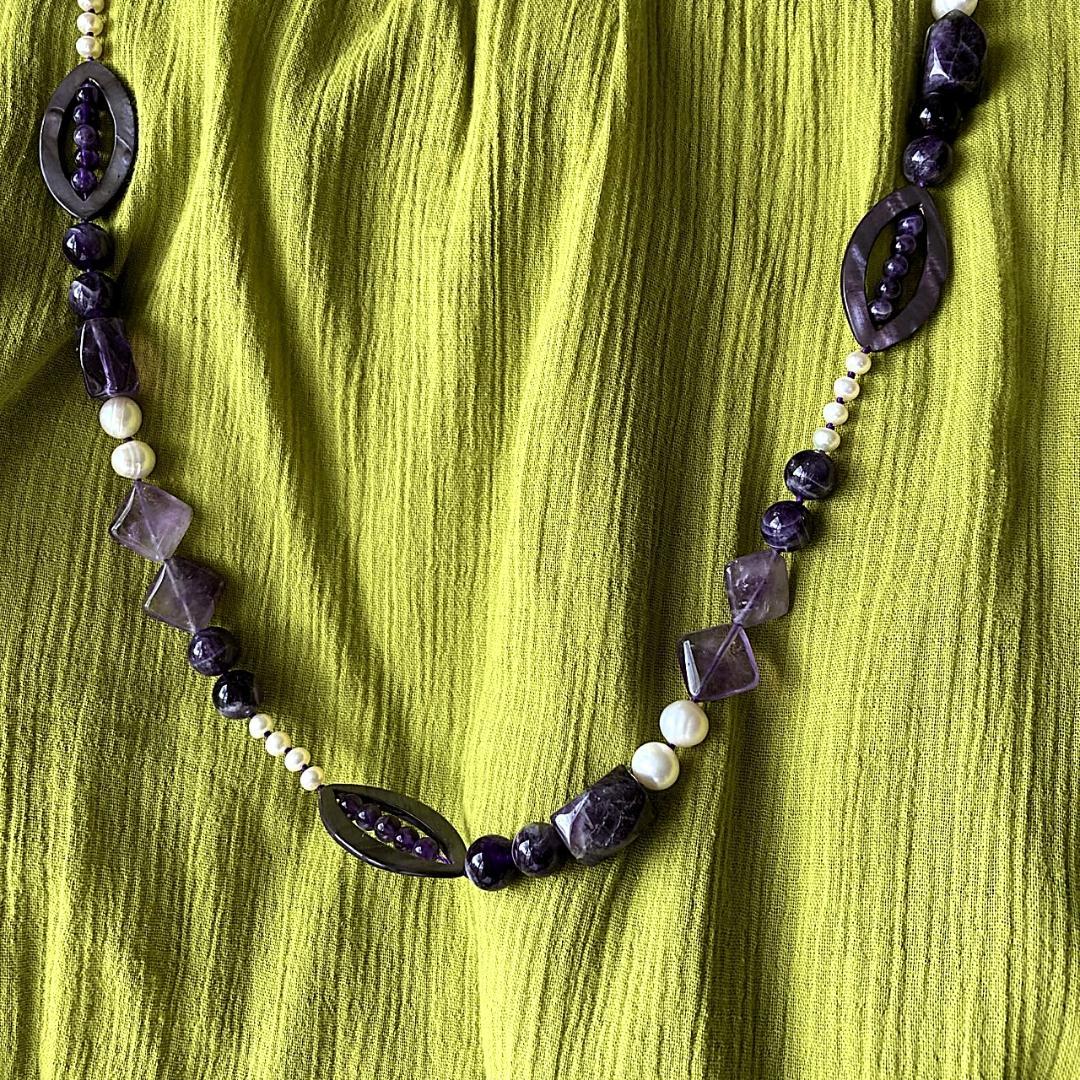 【紫スペシャル】アメジスト ロングネックレス