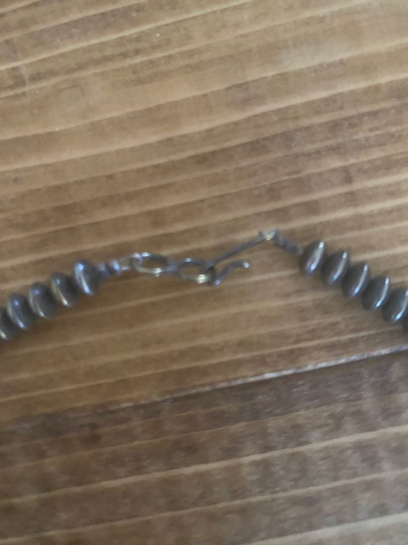 ナバホシルバービーズネックレス　そろばん型　55㎝　最終値下げ