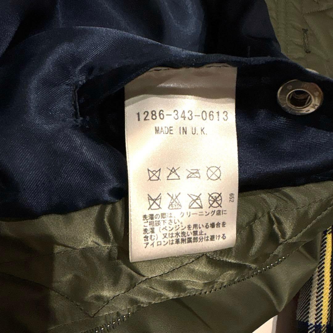 クロスサージョン チェック柄MA1フライトジャケット S イギリス製 カーキ