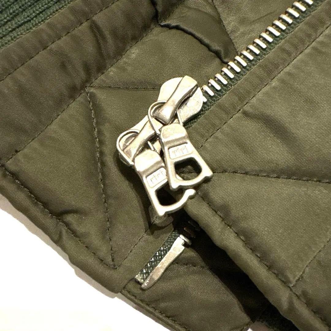 クロスサージョン チェック柄MA1フライトジャケット S イギリス製 カーキ