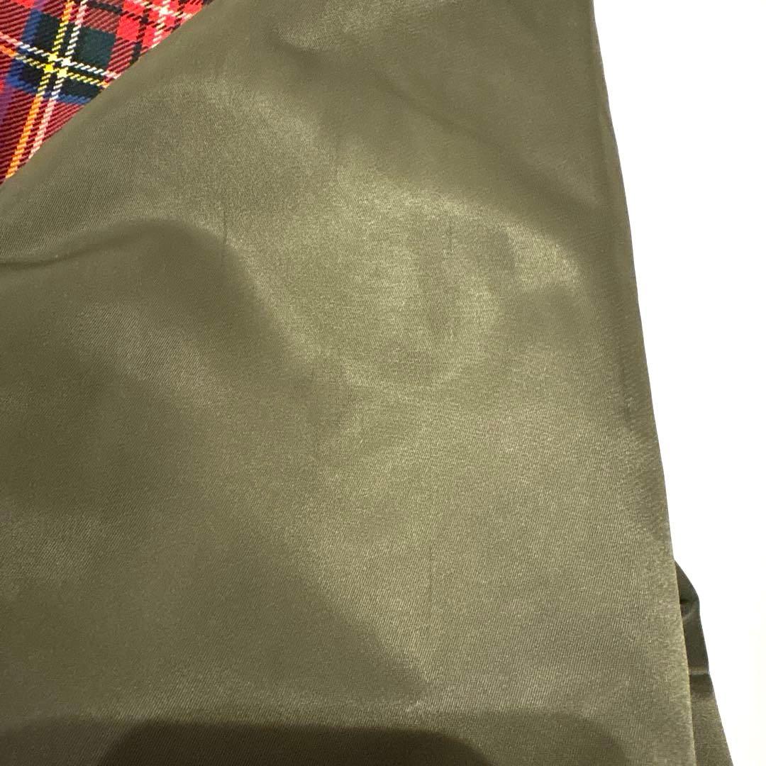 クロスサージョン チェック柄MA1フライトジャケット S イギリス製 カーキ