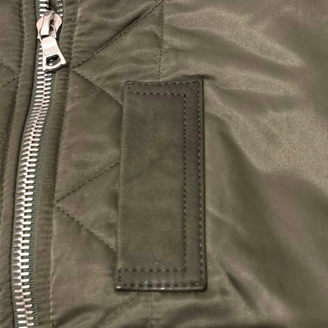 クロスサージョン チェック柄MA1フライトジャケット S イギリス製 カーキ