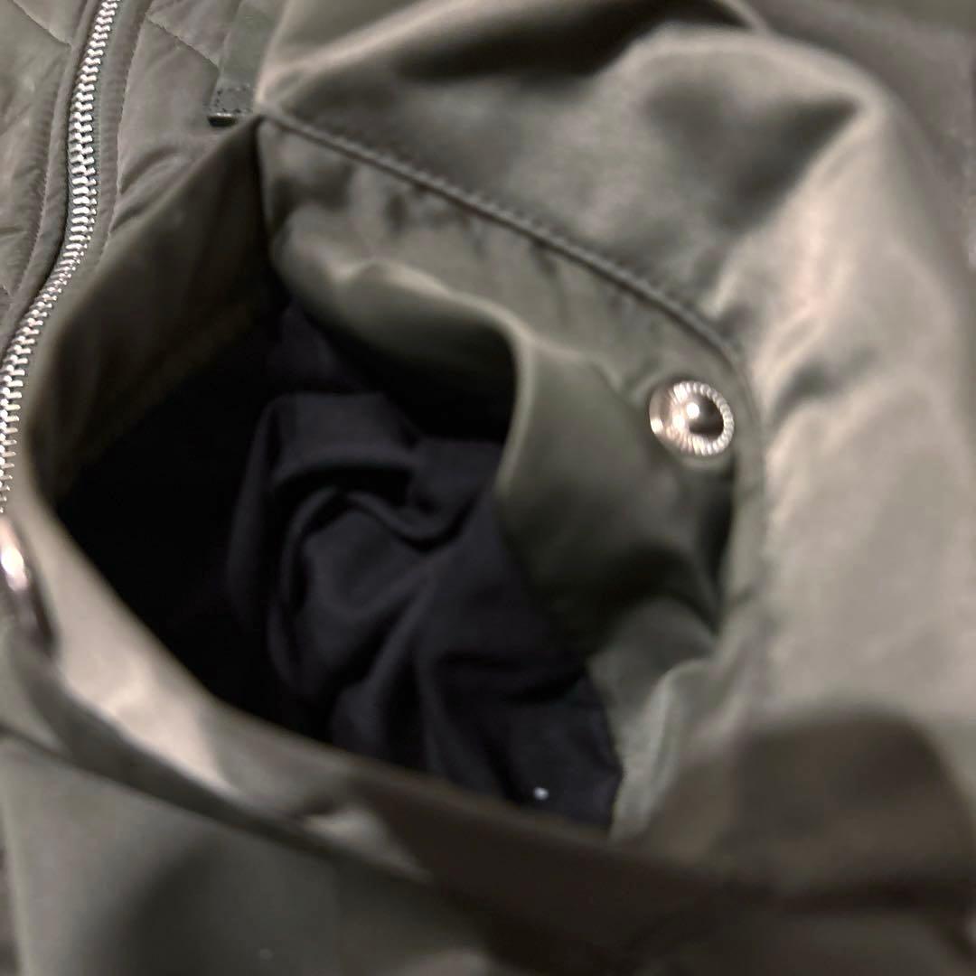 クロスサージョン チェック柄MA1フライトジャケット S イギリス製 カーキ