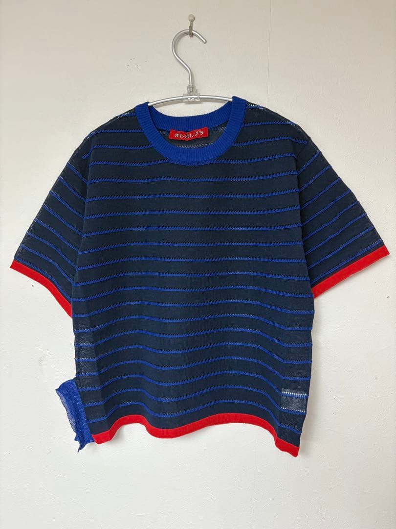 【新品・未使用】 アルベロベロ 半袖ニット (ブローチ付き)