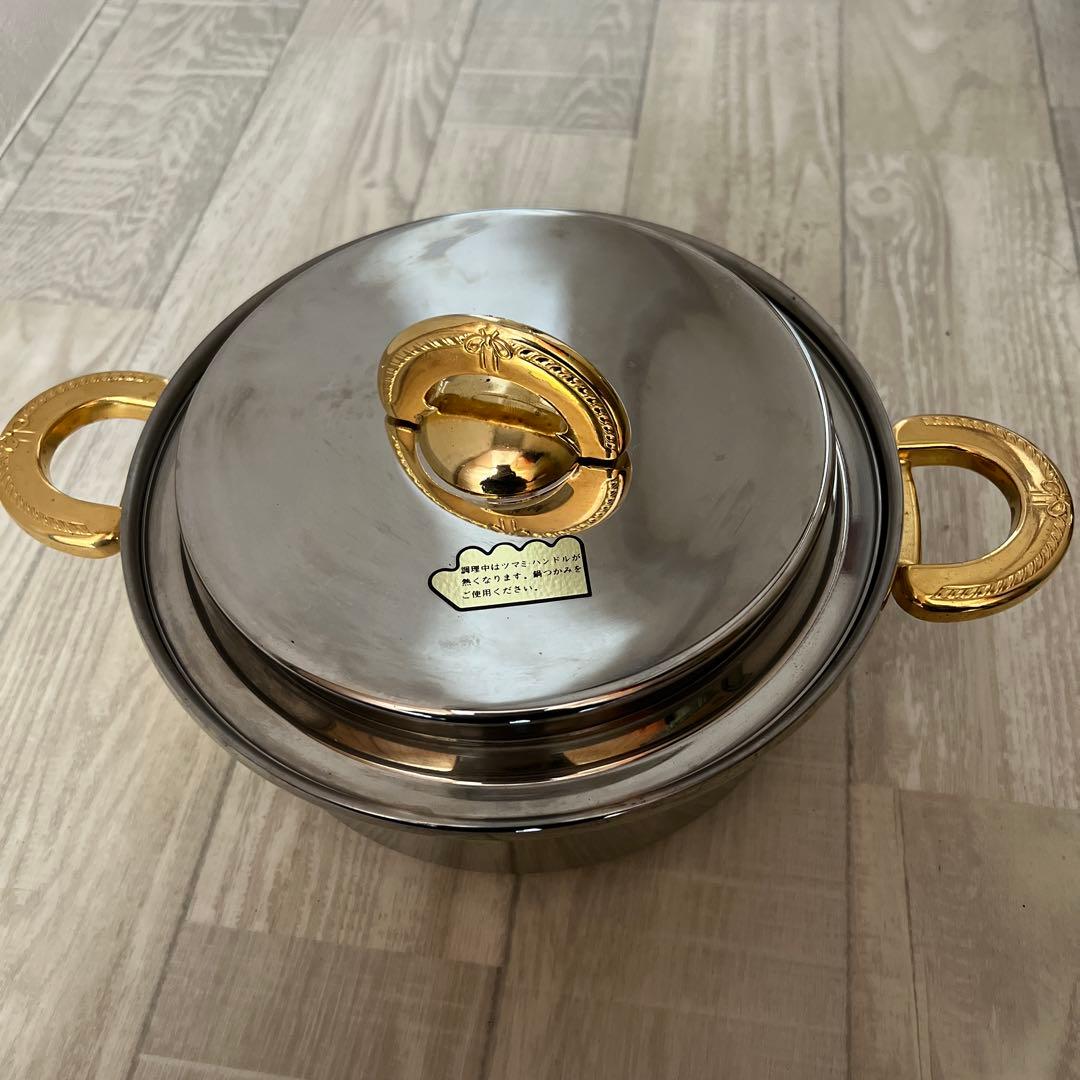 未使用natural ware フライパン 両手鍋 OーⅡ高級ステンレ4本セット